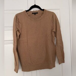 Banana Republic Tan Scalloped Collar Sweater
